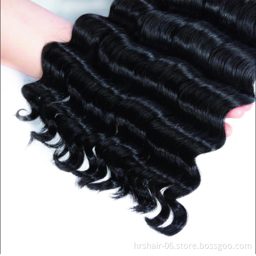 wholesale 10a loose deep wave peruvian bundles with 13*4 Frontal 100% brazilian human hair dropshipping